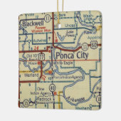 Ponca City OK-kaart Keramisch Ornament (Links)
