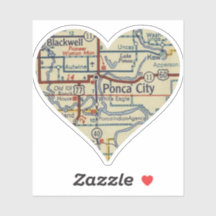 Ponca City OK Retro Map