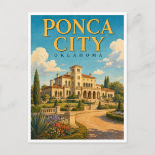 Ponca City Oklahoma Marland Mansion GeoSaga Briefkaart