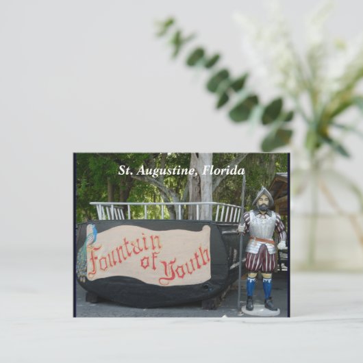 Ponce de Leon Fontein van Jeugd Vakantieansichtkaa Feestdagenkaart (Staand voorkant)