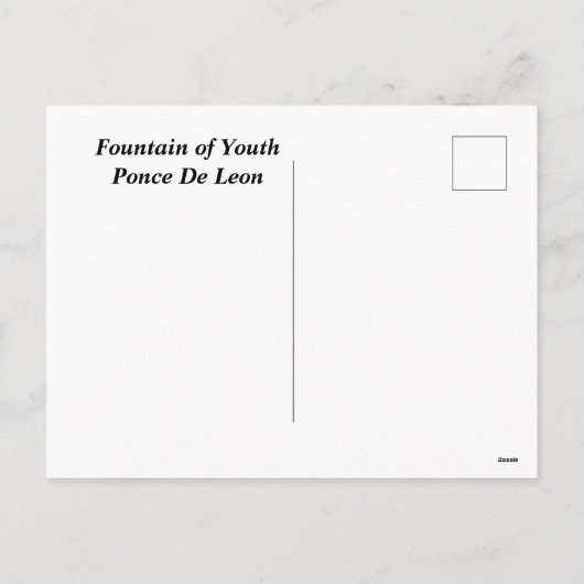 Ponce de Leon Fontein van Jeugd Vakantieansichtkaa Feestdagenkaart (Achterkant)
