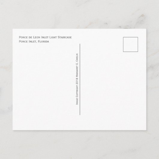 Ponce de Leon Inlet Light, Staircase, Florida Briefkaart (Achterkant)