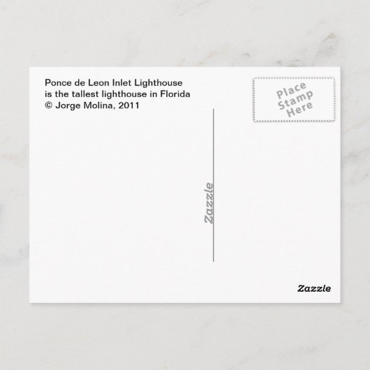 Ponce de Leon Inlet Lighthouse Briefkaart (Achterkant)