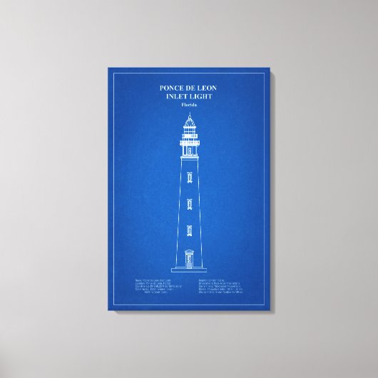 Ponce de Leon Inlet Lighthouse – Florida - AD Canvas Afdruk (Voorkant)
