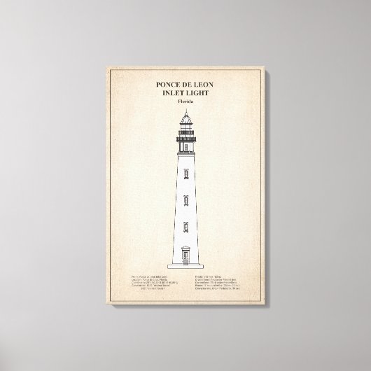 Ponce de Leon Inlet Lighthouse - Florida - SBD Canvas Afdruk (Voorkant)