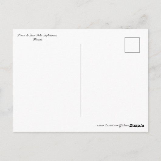 Ponce de Leon Inlet Vuurtoren Briefkaart (Achterkant)