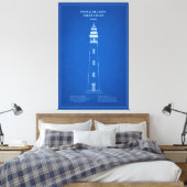 Ponce de Leon Inlet Vuurtoren - Florida - AD Canvas Afdruk (Insitu (Slaapkamer))