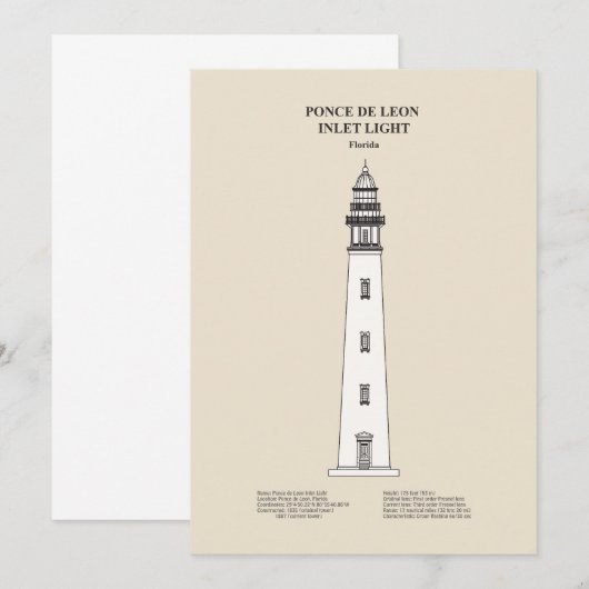 Ponce de Leon Inlet Vuurtoren - Florida - SBD Bedankkaart (Voorkant / Achterkant)
