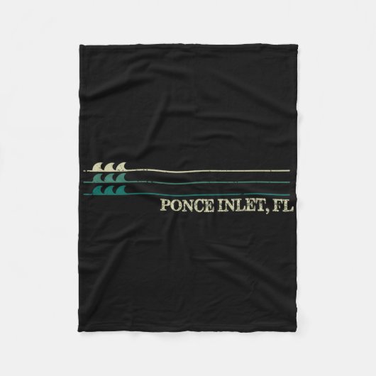 Ponce Inlet Florida Break Surfen Retro Golf Fleece Deken (Voorkant)