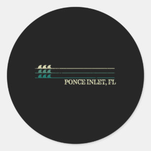 Ponce Inlet Florida Break Surfen Retro Golf Ronde Sticker