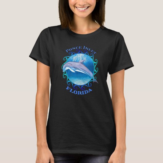 Ponce Inlet Florida Vacation Souvenir Dolphin T-shirt (Voorkant)