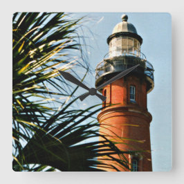 Ponce Inlet Lighthouse, Florida Square Wall Clock Vierkante Klok