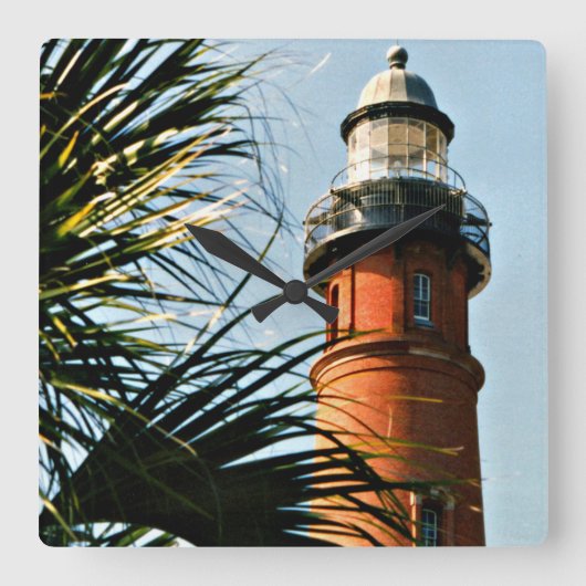 Ponce Inlet Lighthouse, Florida Square Wall Clock Vierkante Klok (Voorkant)