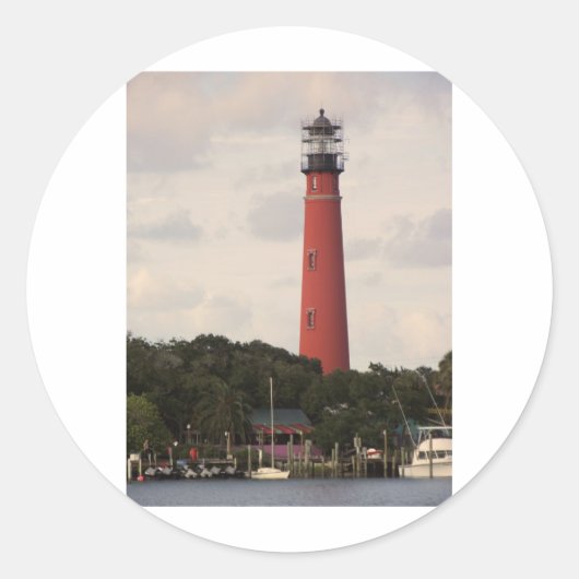 Ponce Inlet Lighthouse Ronde Sticker (Voorkant)
