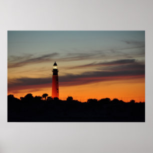 Ponce Inlet Lighthouse Sherbet Oranje Sky Poster