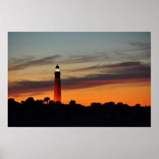 Ponce Inlet Lighthouse Sherbet Oranje Sky Poster