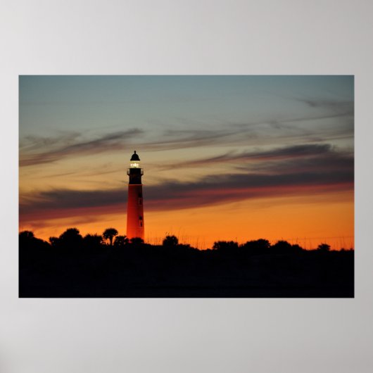 Ponce Inlet Lighthouse Sherbet Oranje Sky Poster (Voorkant)