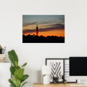 Ponce Inlet Lighthouse Sherbet Oranje Sky Poster (Thuiskantoor)