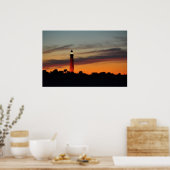 Ponce Inlet Lighthouse Sherbet Oranje Sky Poster (Keuken)