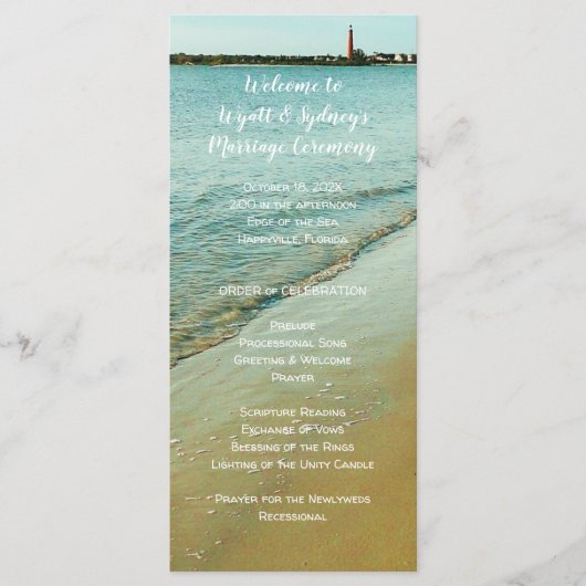 Ponce Inlet Tall Wedding Program Sjabloon (Voorkant)