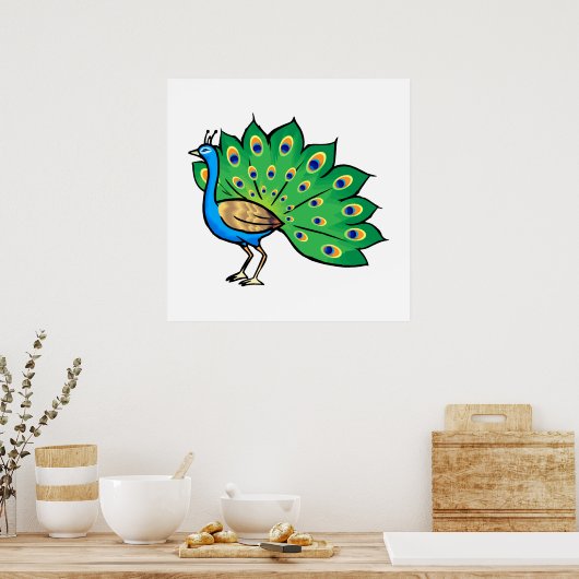 Ponce Peacock Poster (Keuken)