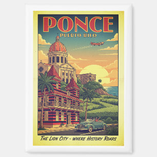 Ponce, Puerto Rico - vintage reisposter Magneet