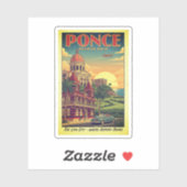 Ponce, Puerto Rico - vintage reisposter Sticker (Vel)