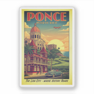 Ponce, Puerto Rico - vintage reisposter Sticker