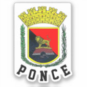 Ponce Wapenschild - Puerto Rico Sticker (Voorkant)