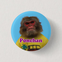 Ponchan speldje.ぽんちゃんの缶バッジ ronde button 3,2 cm