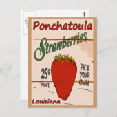 Ponchatoula Aardbeien Kaart (Voorkant / Achterkant)