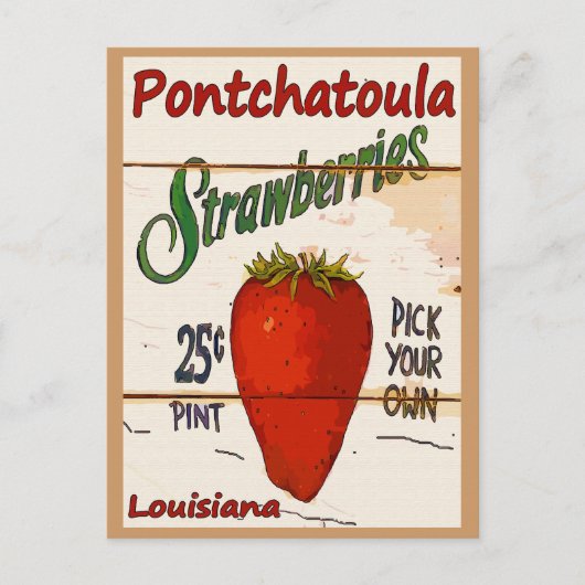 Ponchatoula Aardbeien Kaart (Voorkant)