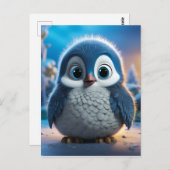 Poncho - Een gladde baby pinguïn Briefkaart (Voorkant / Achterkant)