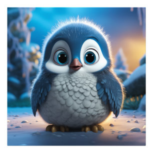 Poncho - Een gladde baby pinguïn Foto Afdruk