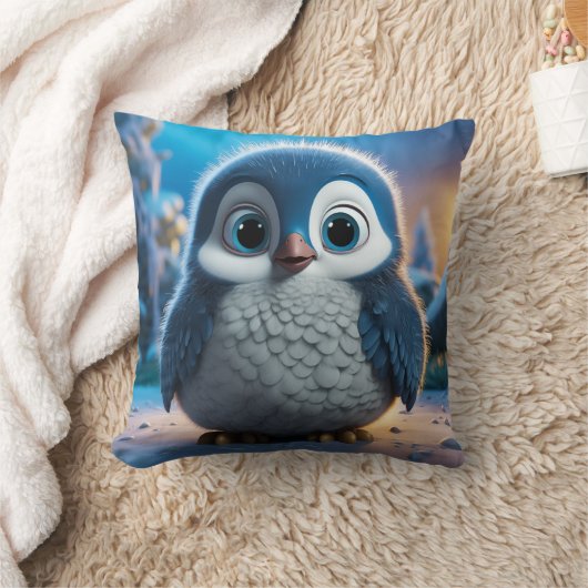 Poncho - Een gladde baby pinguïn Kussen (Deken)
