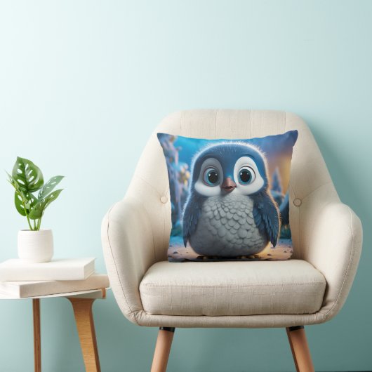 Poncho - Een gladde baby pinguïn Kussen (Stoel)