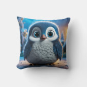 Poncho - Een gladde baby pinguïn Kussen (Voorkant)