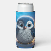 Poncho - Een gladde baby pinguïn Seltzer Blikjeskoeler (Seltzer Voorkant)