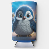 Poncho - Een gladde baby pinguïn Seltzer Blikjeskoeler (Voorkant)
