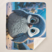 Poncho - Een gladde baby pinguïn Sherpa Deken (Voorkant)