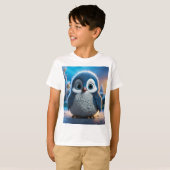 Poncho - Een gladde baby pinguïn T-shirt (Voorkant volledig)