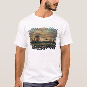 Pond aan de rand van een hout t-shirt