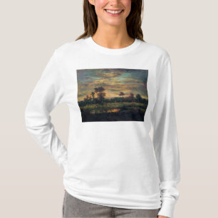 Pond aan de rand van een hout t-shirt