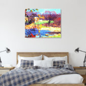 Pond bij Old Lyme, Connecticut, mooi kunstschilder Canvas Afdruk (Insitu (Slaapkamer))