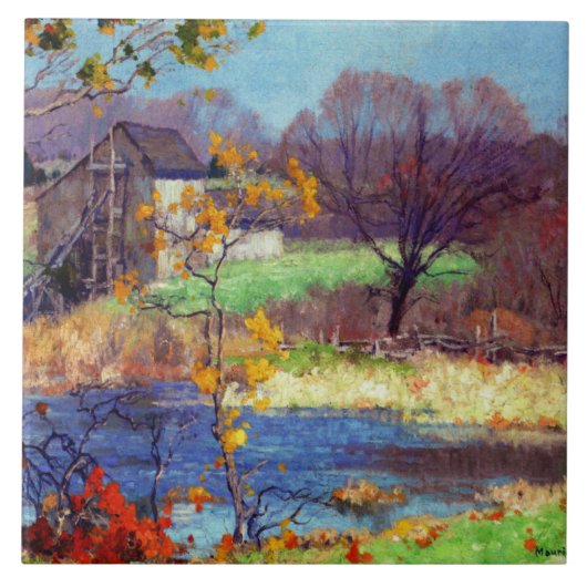 Pond bij Old Lyme, Connecticut Tegeltje (Voorkant)