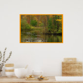 Pond bij Sapsucker-Bossen Poster (Keuken)
