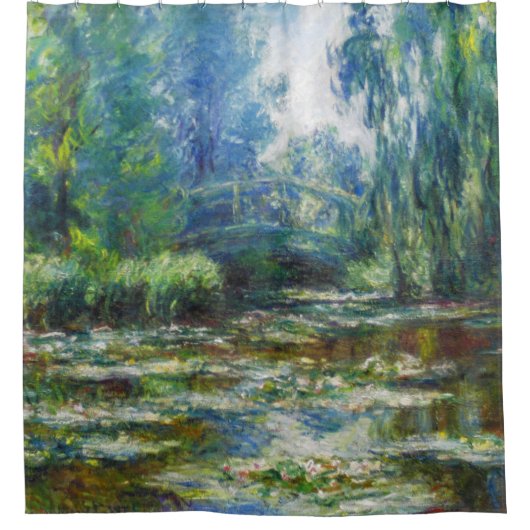 Pond- en Japanse Bridge Monet Fine Art Douchegordijn (Voorkant)