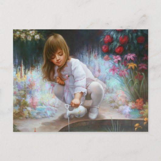 Pond en meisjes briefkaart (Voorkant)