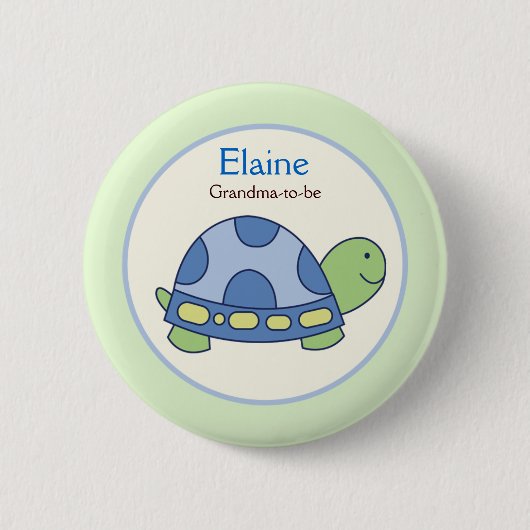 Pond Friends Frog Turtle NAME TAG Custom Button (Voorkant)