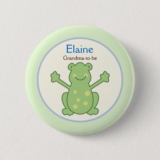 Pond Friends Frog Turtle NAME TAG Custom Button (Voorkant)